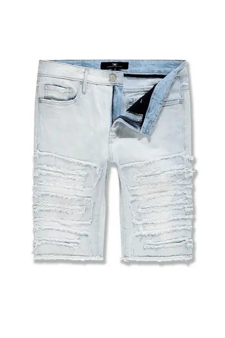 Jordan Craig - Python Denim Shorts - Iced White - BLVD