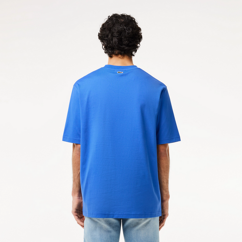 Lacoste Men's Loose Fit Cotton Jersey Print T-shirt - Ladigue Blue IXW