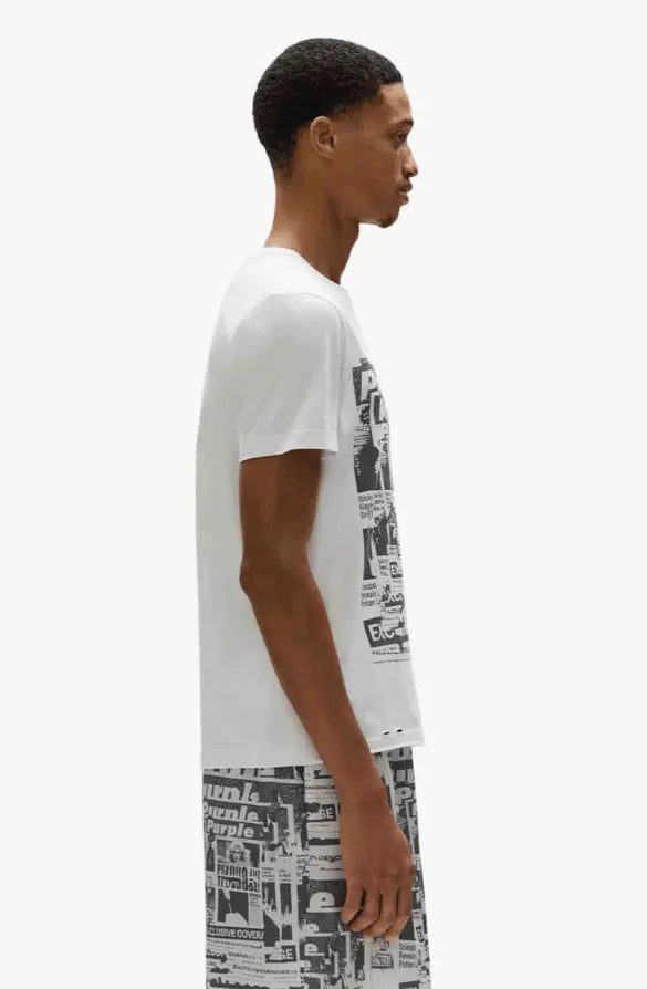 Purple Brand Tabloids Tee - White - P109-CBWT225 - BLVD