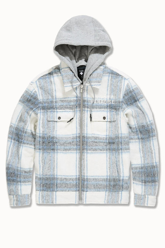 Jordan Craig - SYIP Hooded Flannel Shacket - Light Blue