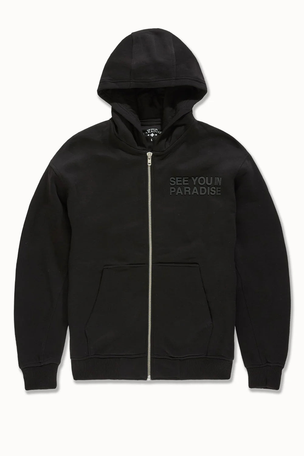 Jordan Craig - Men's SYIP Tonal Zip Up Hoodie & Stacked Sweatpants - Black Jordan Craig