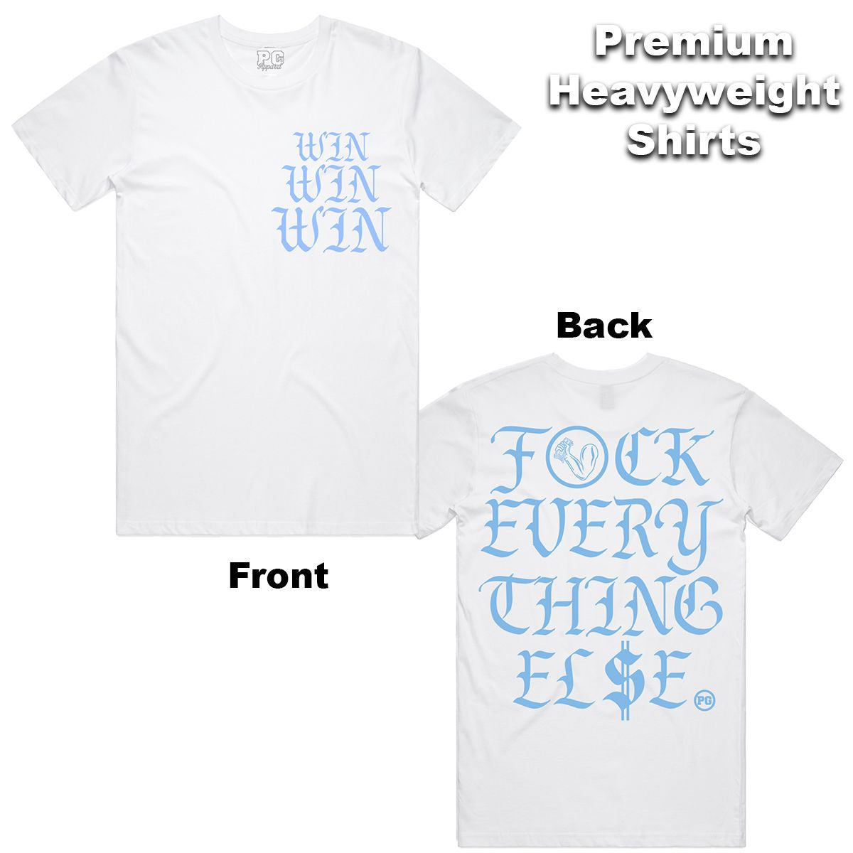Pg Apparel Win Men T-Shirt - White / Light Blue