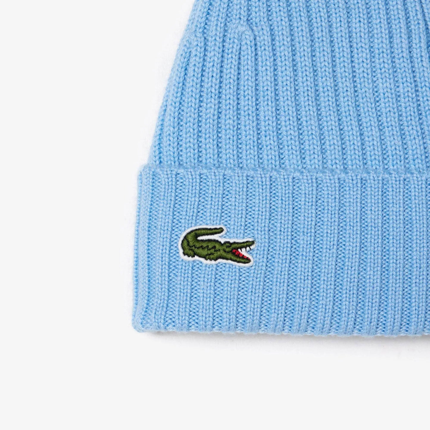 Lacoste Men's Ribbed Wool Beanie - Baby Blue Hbp - BLVD