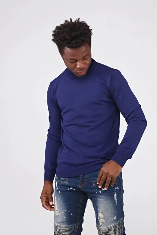 Bp Men Slim Fit Turtleneck Navy - BLVD
