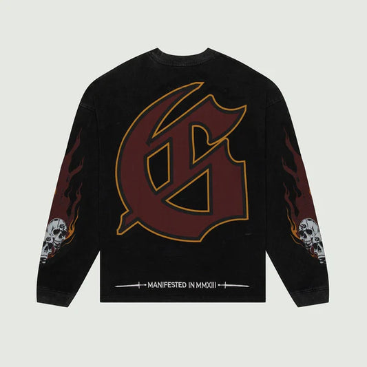 Godspeed - Morale Longsleeve T-shirt Tee - Black Wash