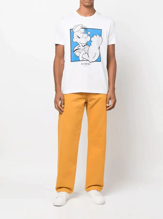Iceberg X Popeye Men's T-shirt White Blue - BLVD
