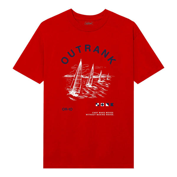 Outrank Making Waves Tee - Red Navy