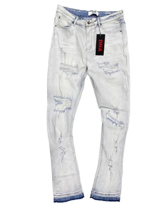 Dna Men Stacked Jeans (Light Blue / Red ) - BLVD