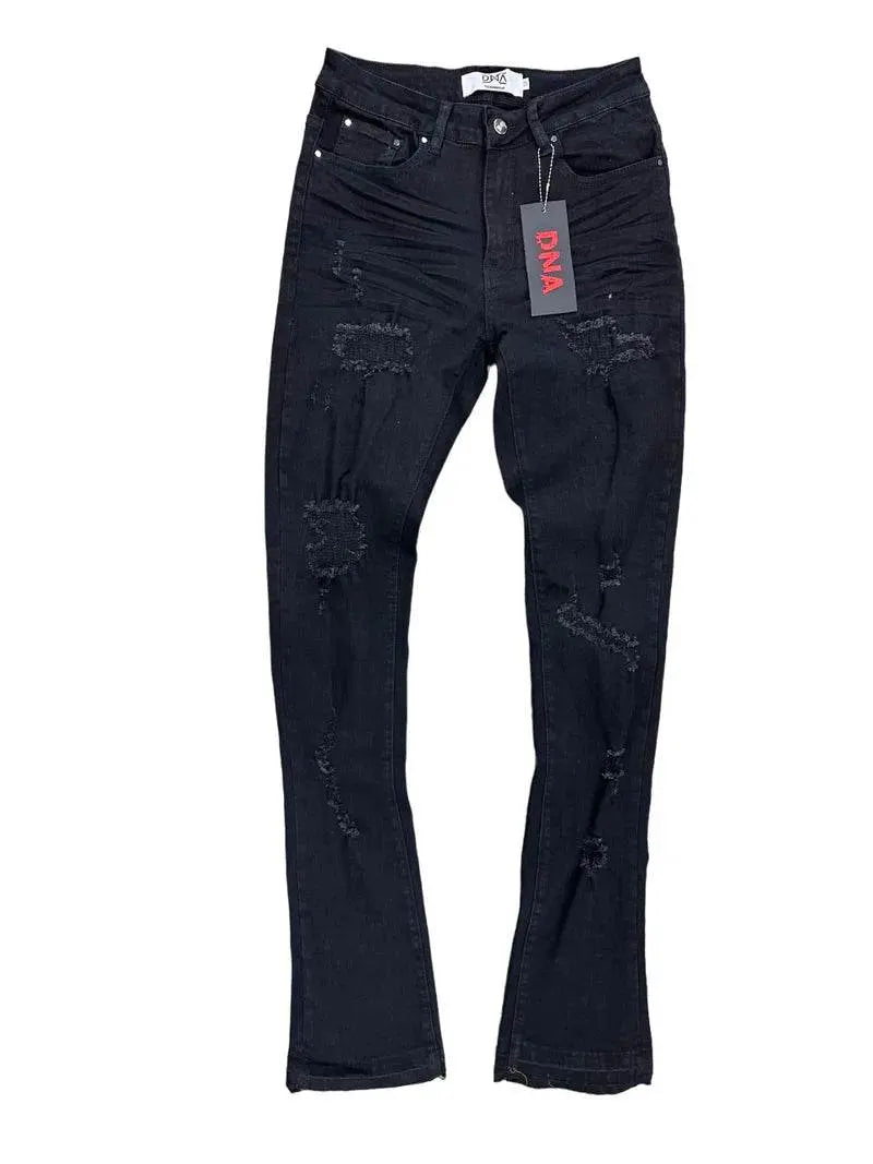 Dna Men Stacked Jeans (Black / Orange ) - BLVD