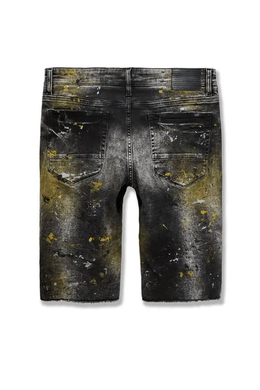 Jordan Craig Sparta Striped Denim Shorts (Gold) - BLVD