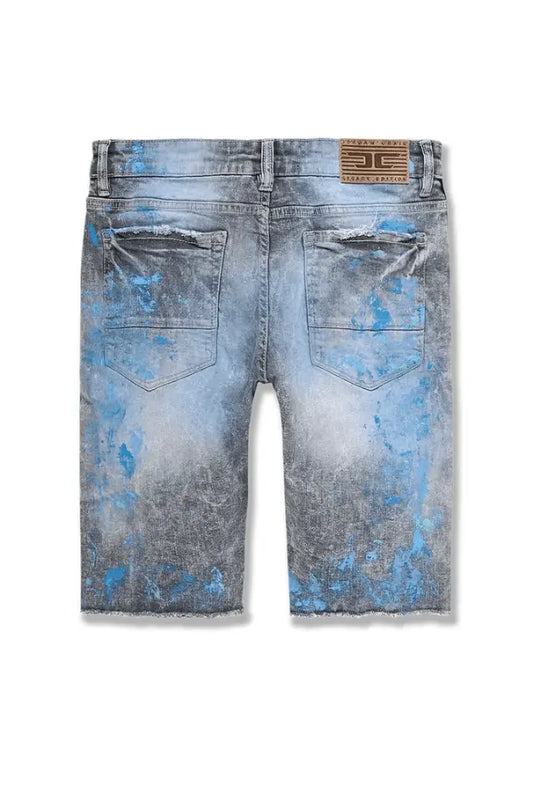 Jordan Craig Vegas Stone Striped Denim Shorts (Blue Wave) - BLVD