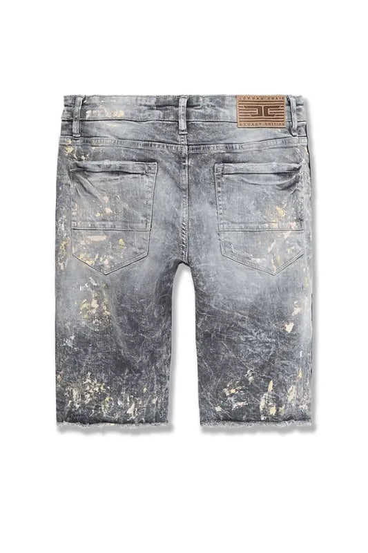 Jordan Craig Vegas Stone Striped Denim Shorts (Fog) - BLVD