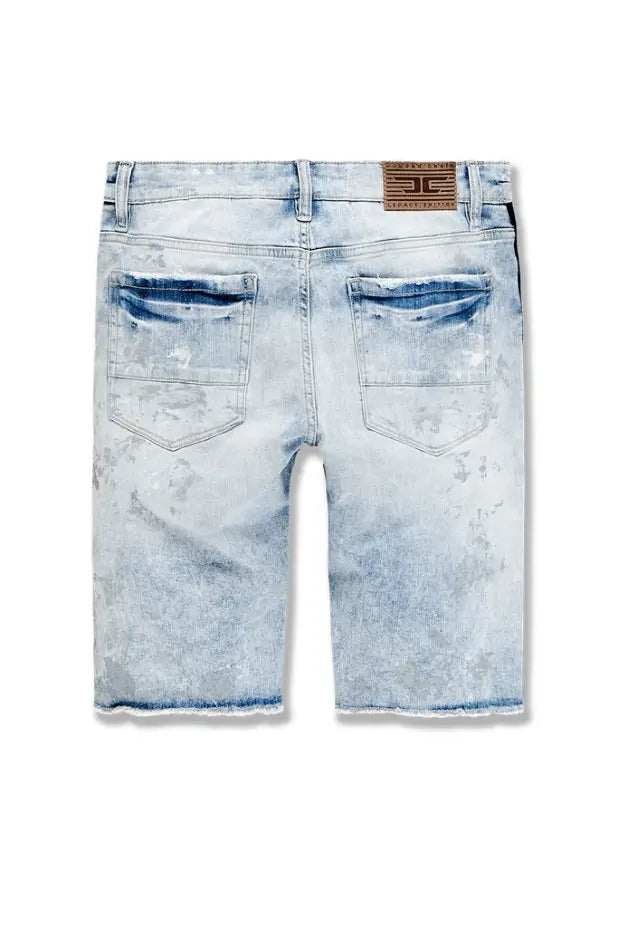 Jordan Craig Vegas Stone Striped Denim Shorts (Ice Blue) - BLVD