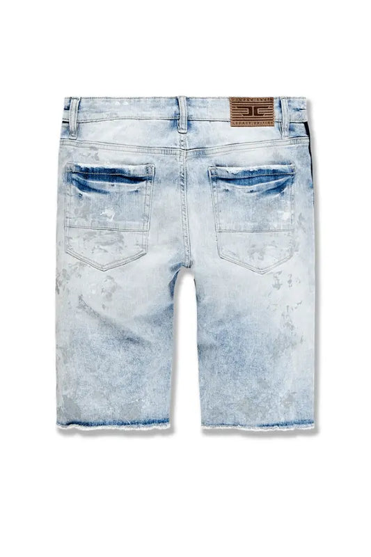 Jordan Craig Vegas Stone Striped Denim Shorts (Ice Blue) - BLVD