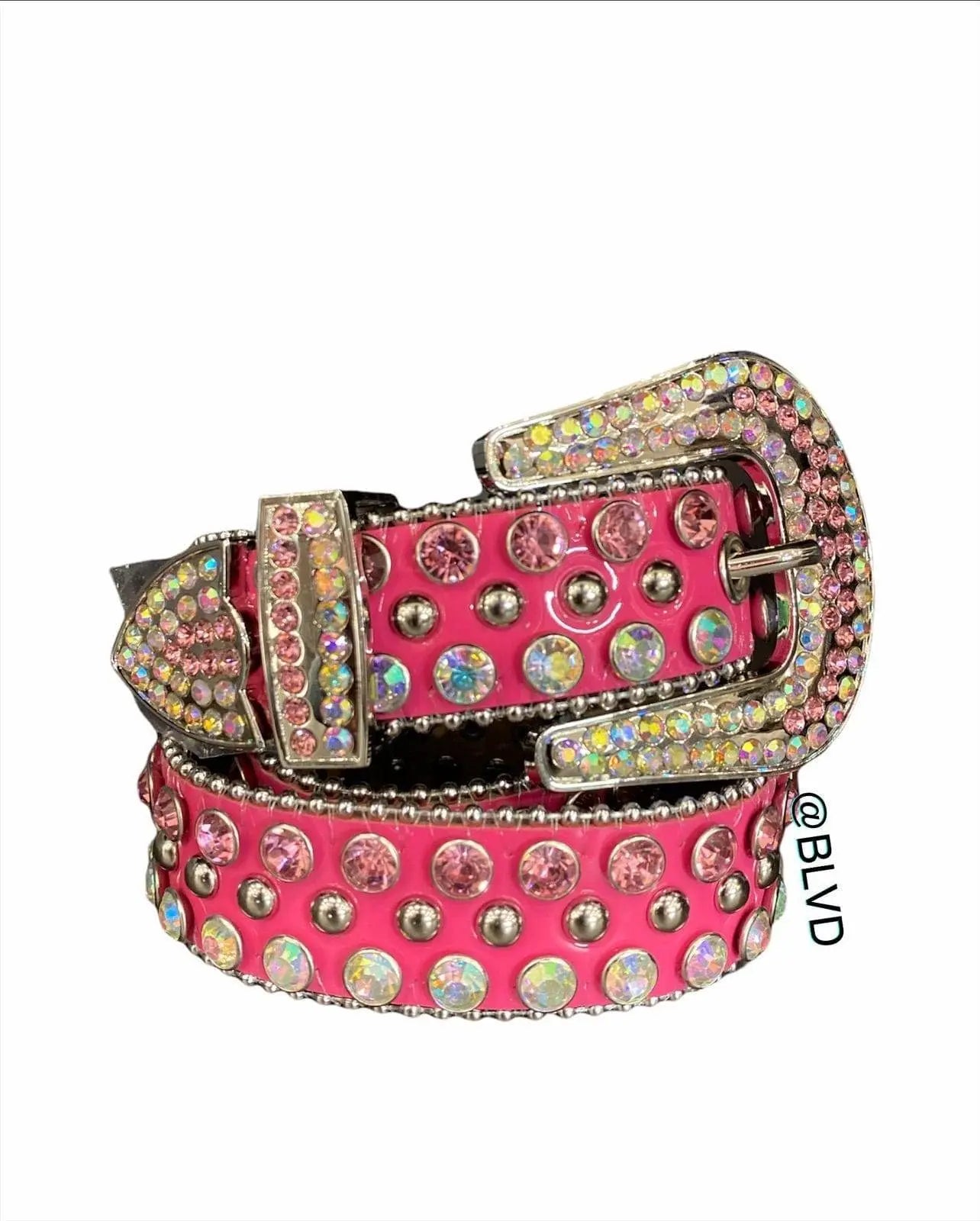 Kids DNA Belt Pink Snake Skin With Clear & Pink Stones - BLVD