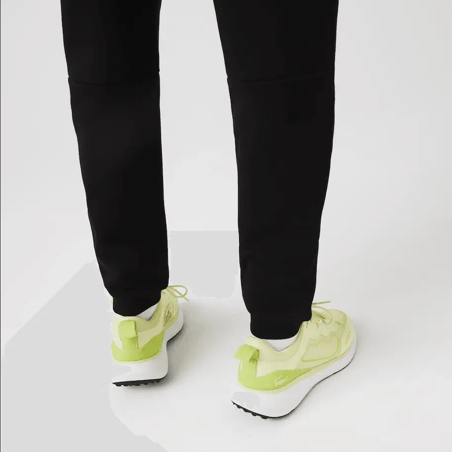 Lacoste Men’s Kangaroo Pocket Color-Block Sweatshirt Hoodie & Tapered Fit Fleece Trackpants Set Black 031 - BLVD