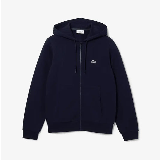 Lacoste Men’s Kangaroo Pocket Color-Block Sweatshirt Hoodie & Tapered Fit Fleece Trackpants Set Navy 166 - BLVD