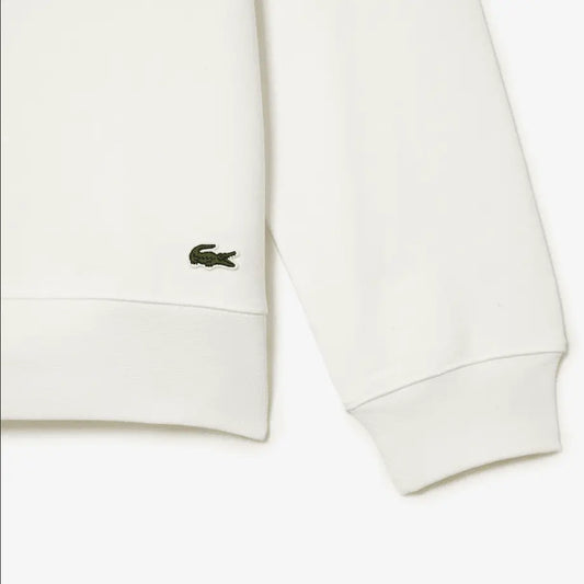 Lacoste Men’s Round Neck Unbrushed Fleece Sweatshirt - White 70V - BLVD
