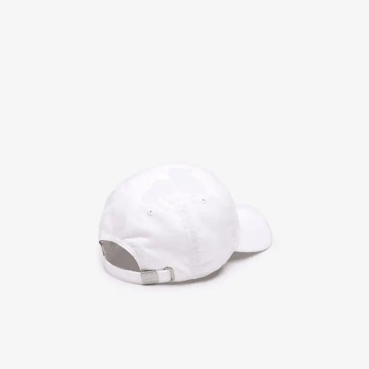 Men's Lacoste Contrast Strap And Oversized Crocodile Cotton Cap White - BLVD