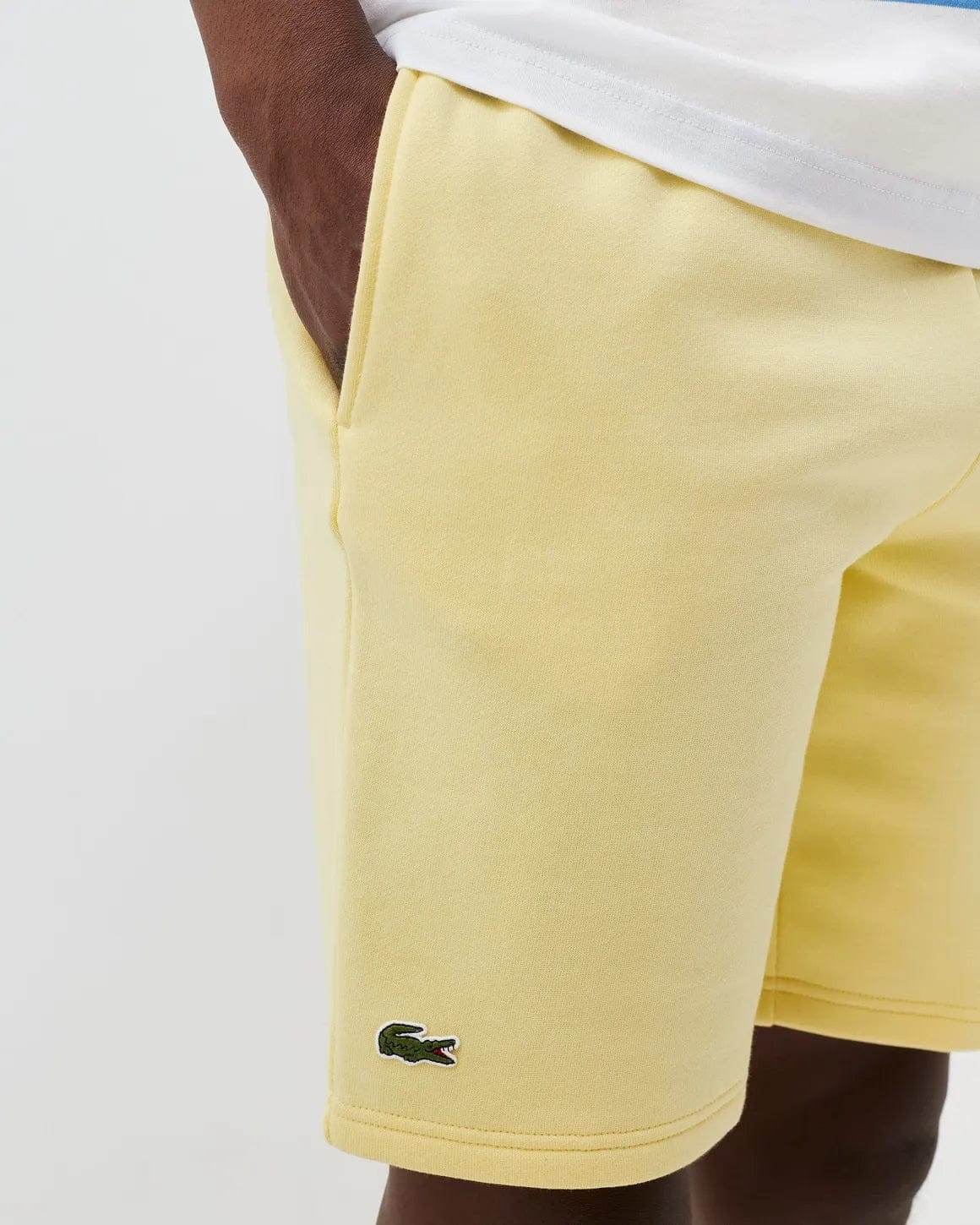 Men's Lacoste SPORT Tennis Fleece Shorts Yellow 6Xp - BLVD