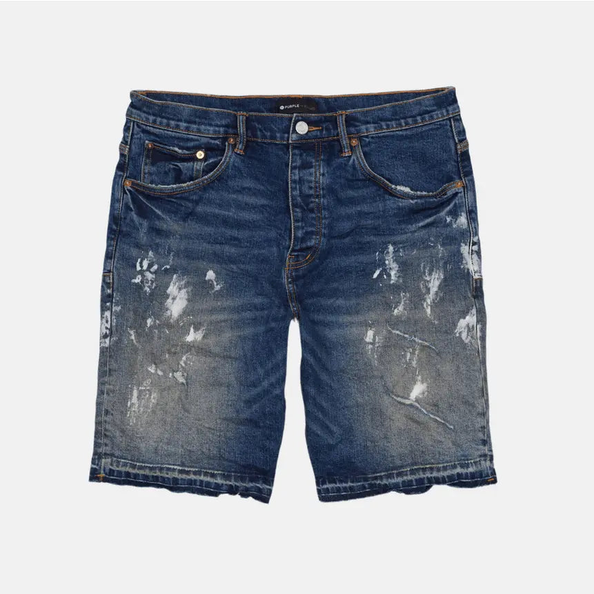 Purple Brand P201 Vintage Mid Indigo Torn Relaxed Shorts - P021-VMIT223 - BLVD