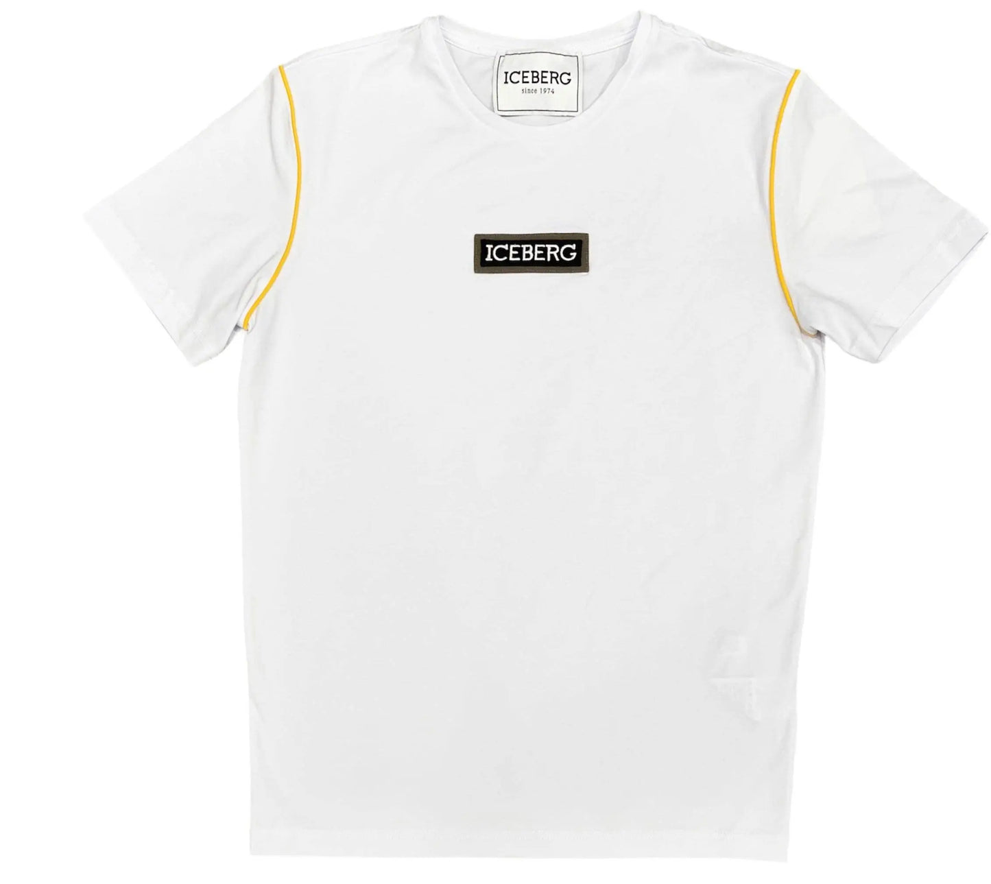 White Iceberg T-shirt With Yellow Piping - BLVD
