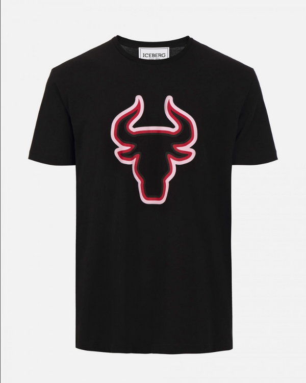 Black Iceberg T-shirt With Bull's Head Graphic - BLVD