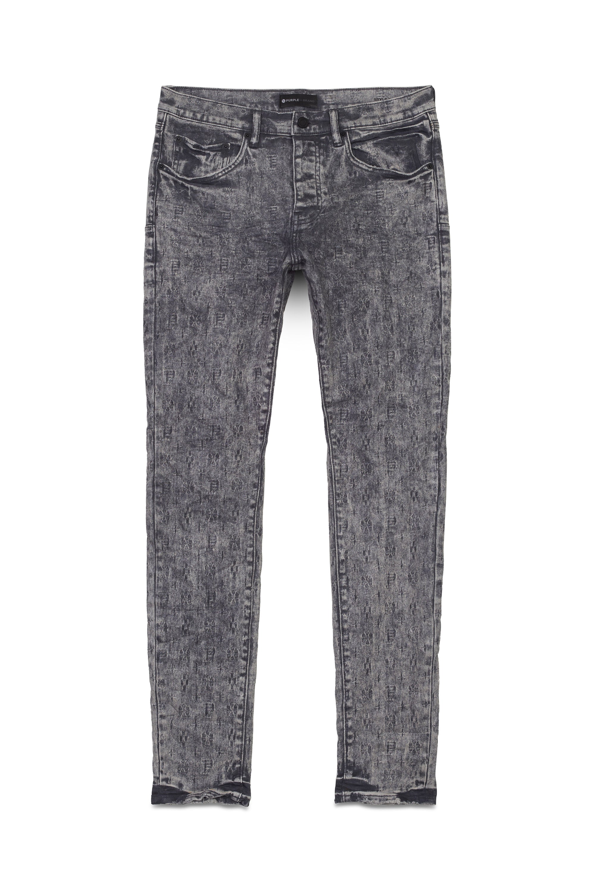 Purple Brand Jeans P001 Low Rise Skinny Jean - Light Grey Film Jacquard -  P001-LGMJ223
