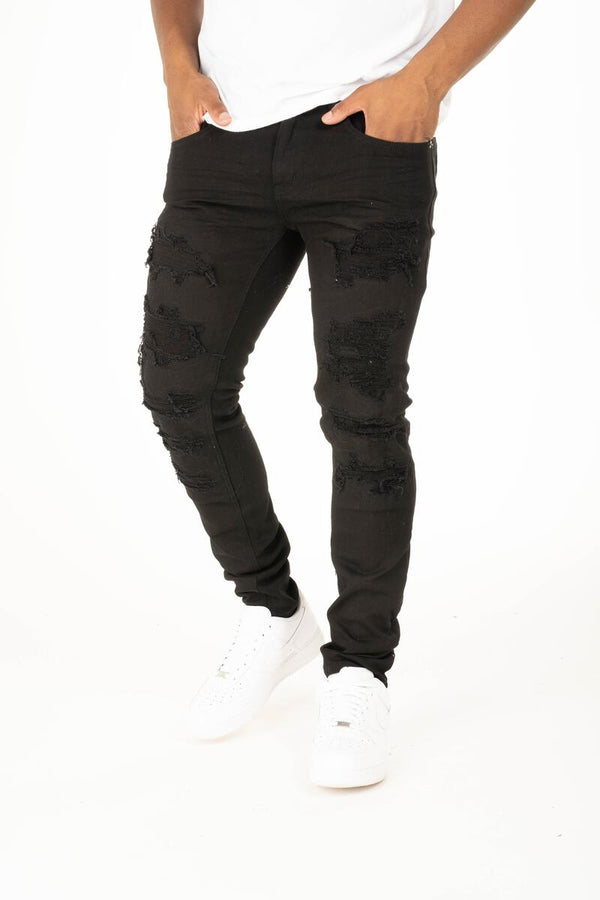 Taker Twill Pants Rip & Repaired - Black