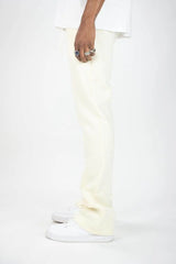 Rebel Minds Stacked Fleece Jogger - Cream - BLVD