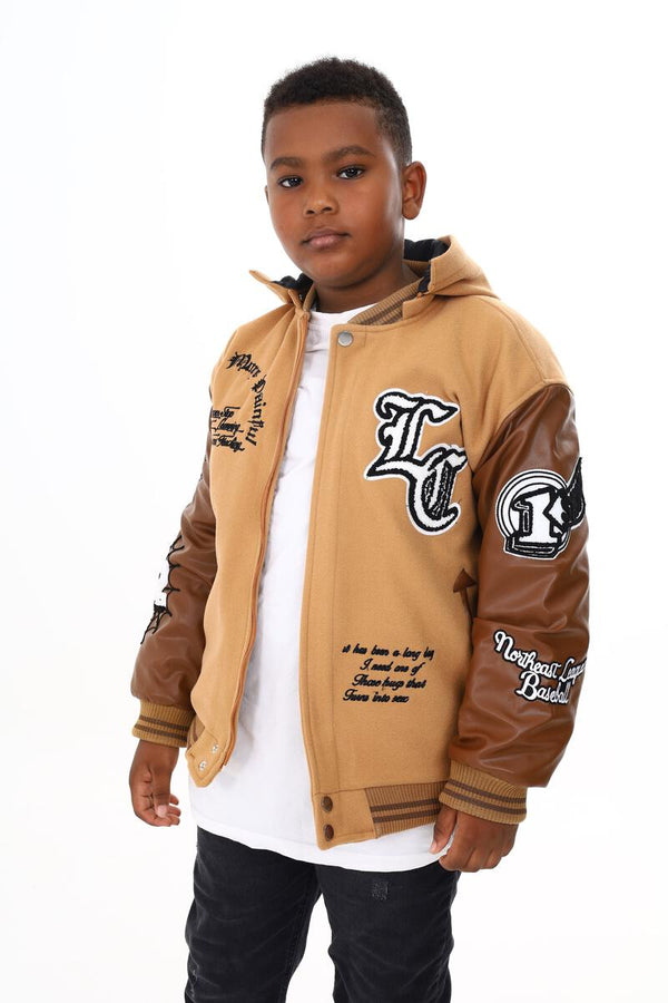 BP Kids Exists Varsity Jacket - Khaki