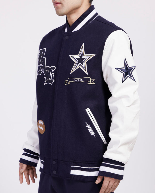 Pro Standard - Dallas Cowboys Pro Prep Wool Varsity Jacket - Navy