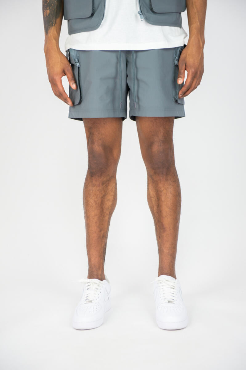Rebel Minds 7" Cargo Woven Shorts - Grey