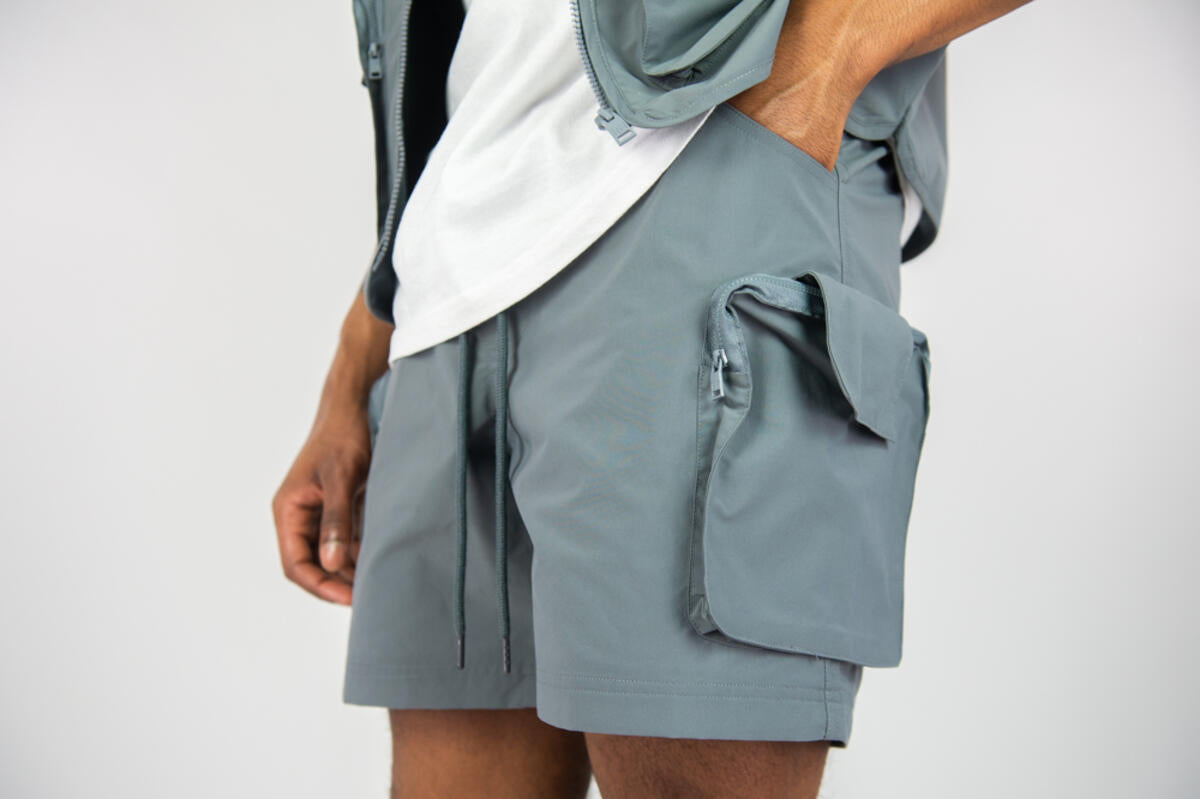 Rebel Minds 7" Cargo Woven Shorts - Grey Rebel Minds