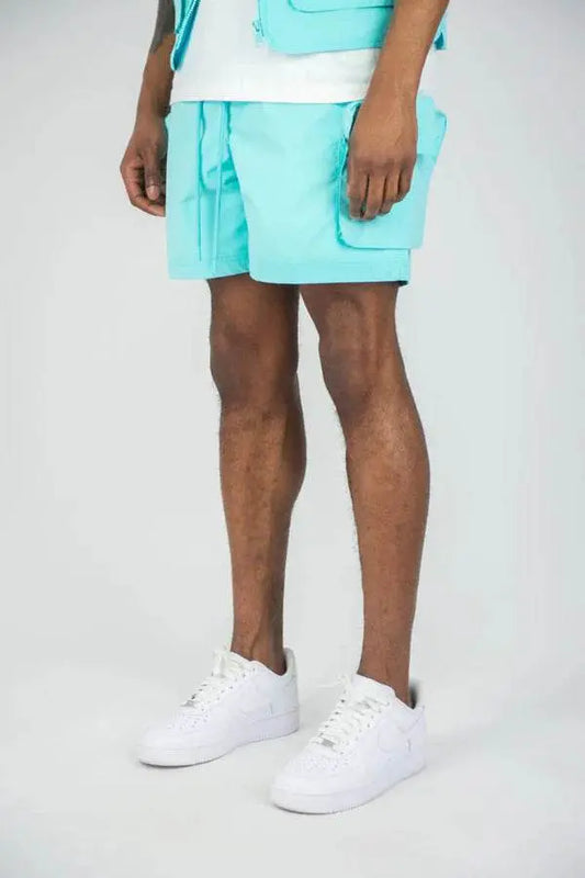 Rebel Minds Tactical Cargo Poly Shorts - Mint - BLVD