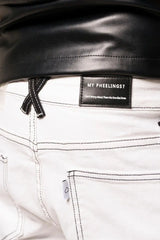 Pheelings "Heart Break Of Success" Flare Stack Denim -  White / Black - BLVD