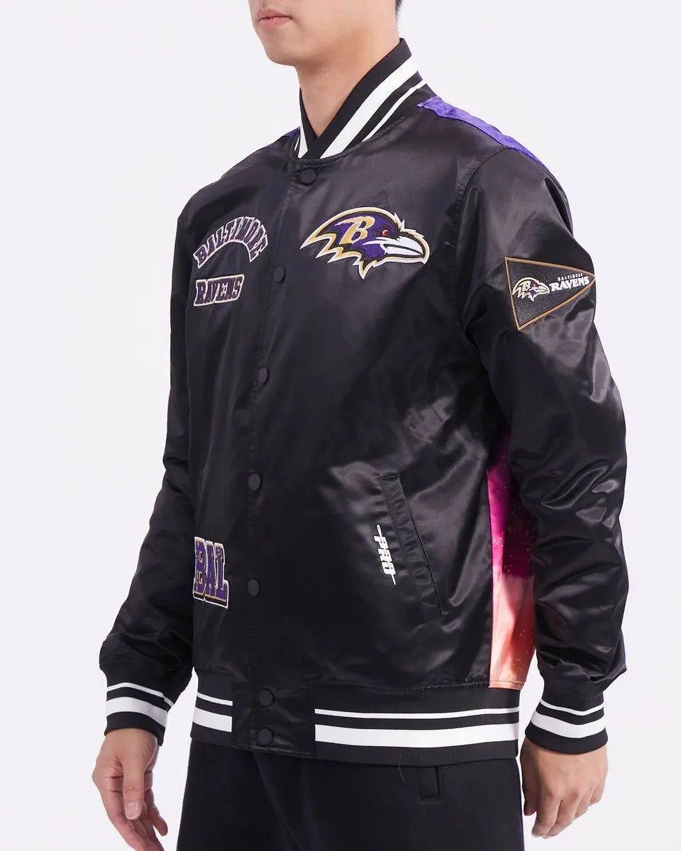 Pro Standard - Baltimore Ravens Sublimated Satin Jacket- Purple Sky - Black - BLVD