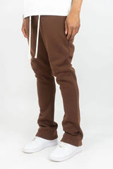 Rebel Minds Stacked Fleece Jogger - Brown - BLVD