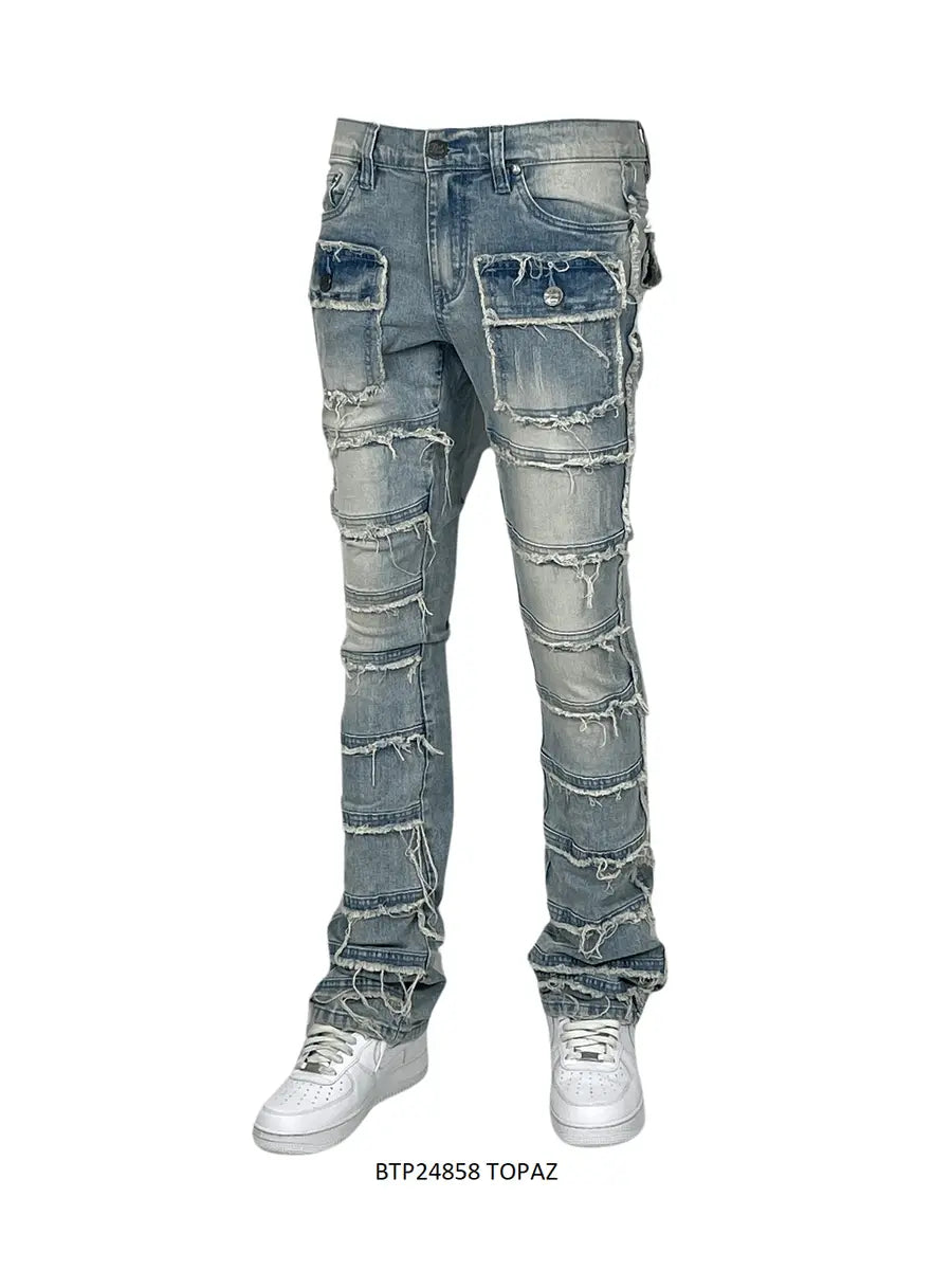 BT Kids Frayed Stack Jeans - Topaz - BLVD