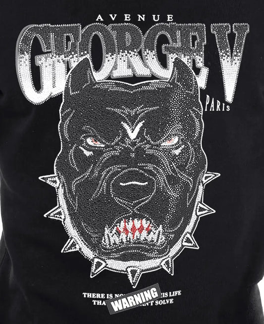 George V - Men Crewneck - Black - BLVD
