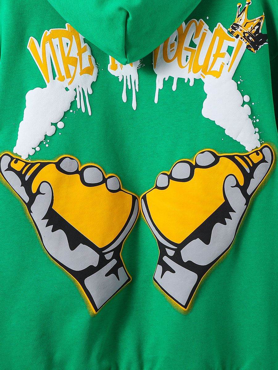 Vibe In Vogue - Motion Men Hoodie - Green / Yellow - BLVD
