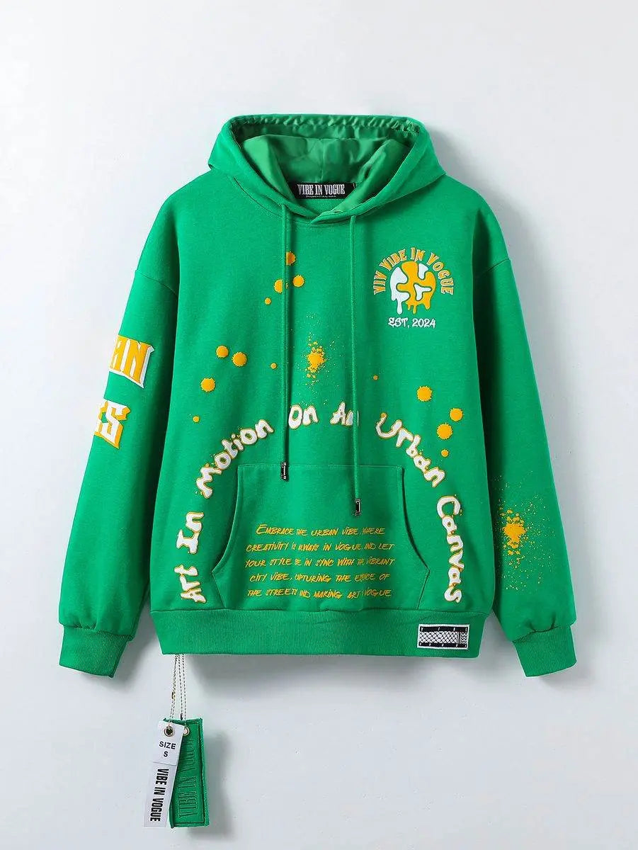 Vibe In Vogue - Motion Men Hoodie - Green / Yellow - BLVD