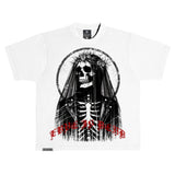 November Reine "Veil" Luxury Heavyweight Tee - White Red November Reine