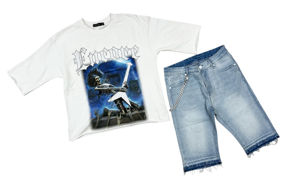 Focus - Encore F-terry Cropped Tee - White