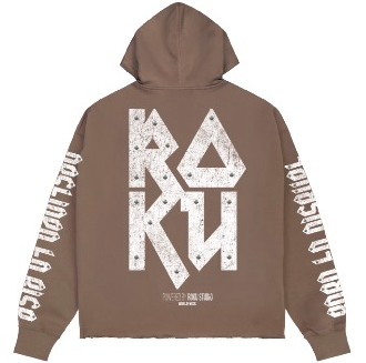 Roku - Riot Spirit Cropped Fleece Hoodie - Dark Taupe