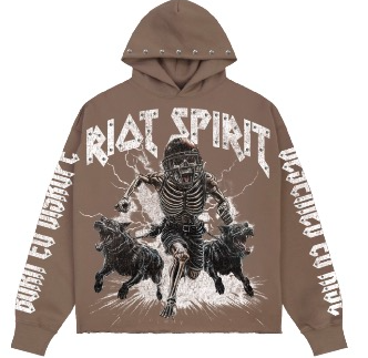 Roku - Riot Spirit Cropped Fleece Hoodie - Dark Taupe