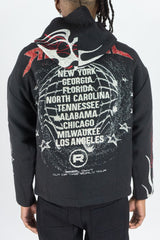 Rm - R.stone - Mad Dog Tapestry Hoodie - Black Rebel Minds