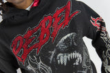 Rm - R.stone - Mad Dog Tapestry Hoodie - Black Rebel Minds