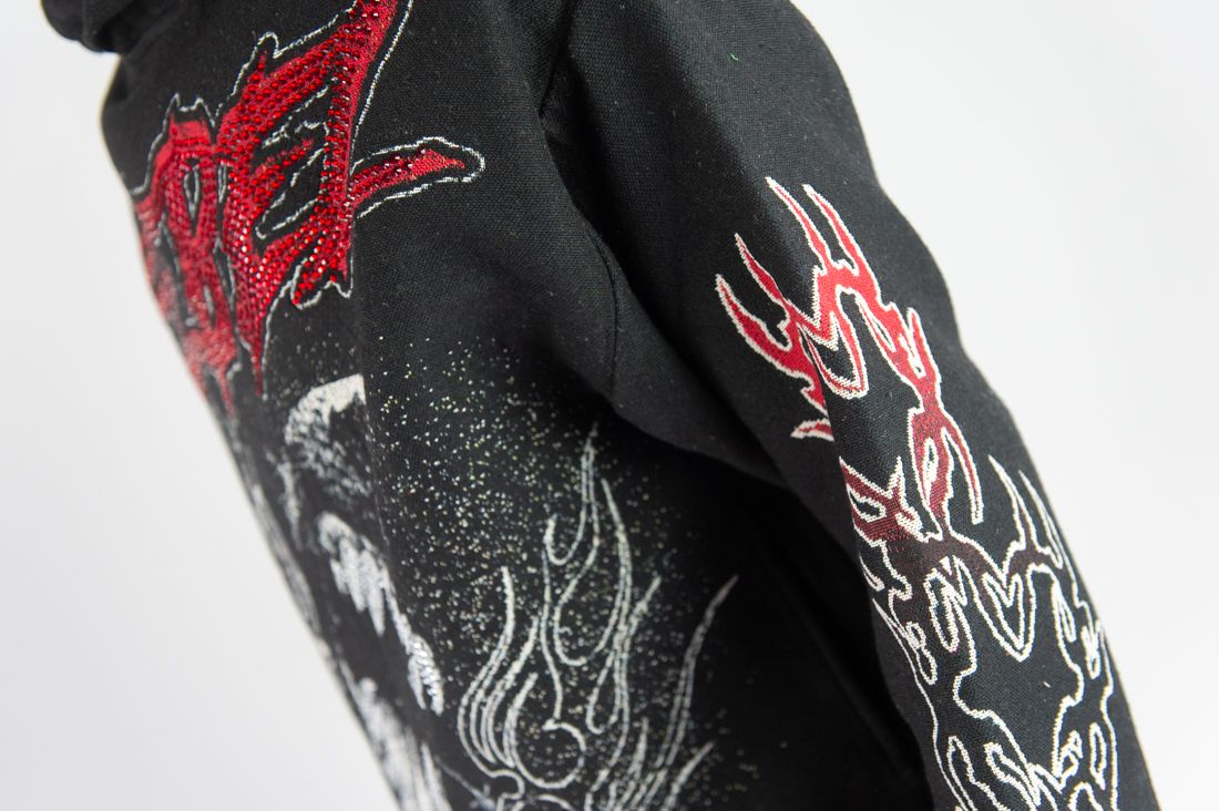 Rm - R.stone - Mad Dog Tapestry Hoodie - Black Rebel Minds