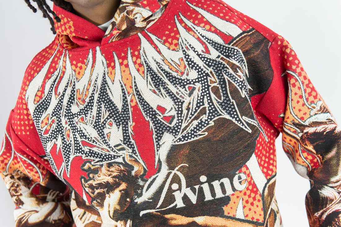 Rm - R.stone - Heaven Tapestry Hoodie - Red